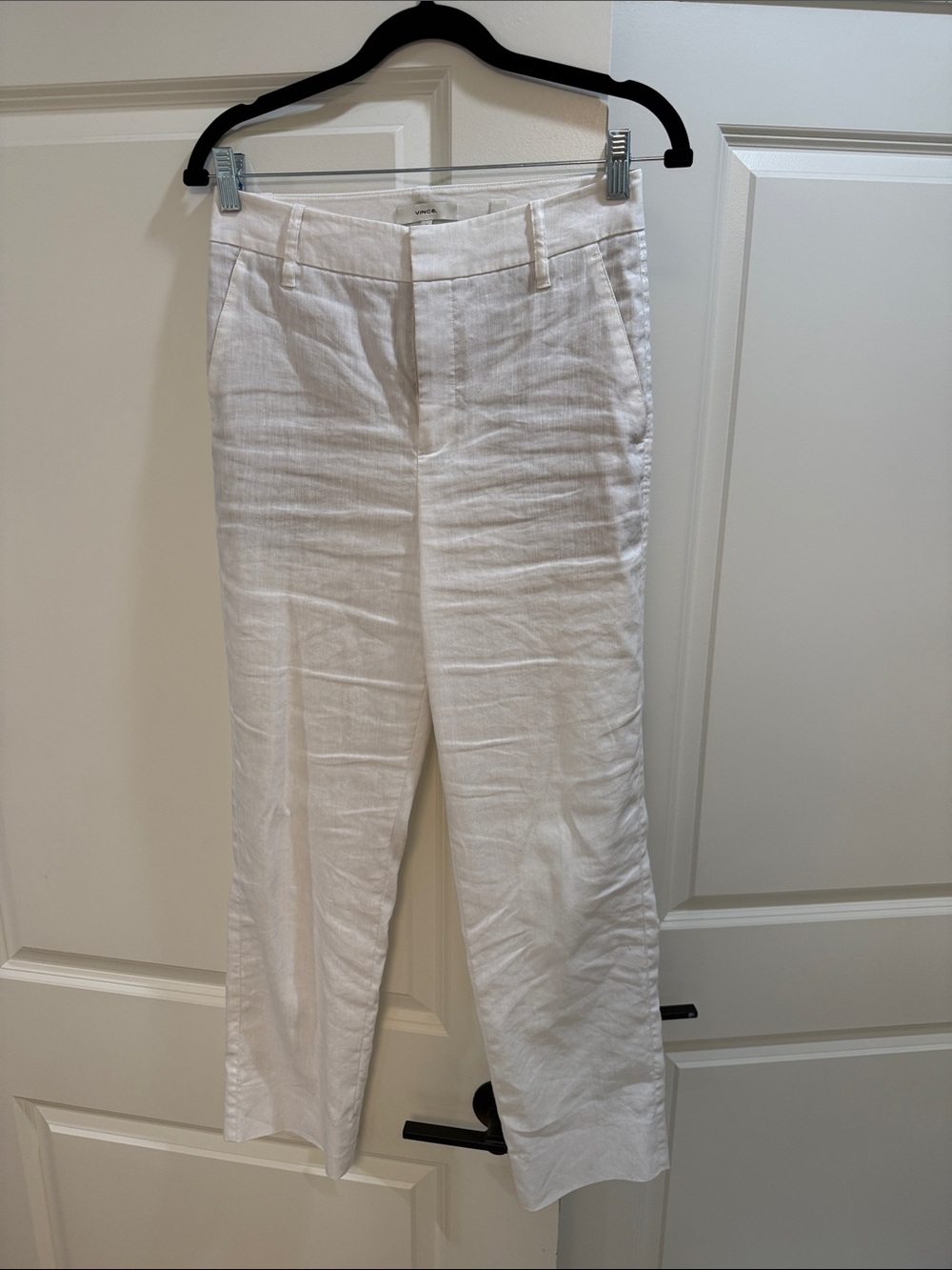 Vince White Linen Dress Pants